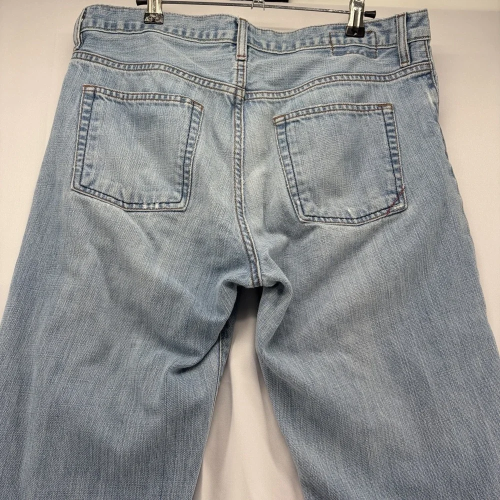 Banana Republic Men's Blue Denim Boot Cut Jeans 33x32 (Fits 33x30) Distressed